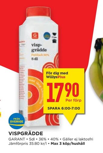 Willys Hemma Vispgrädde erbjuda