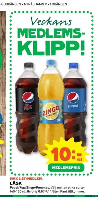 Coop Pepsi max läskedryck erbjuda