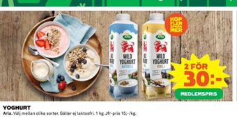 Coop Arla yoghurt erbjuda