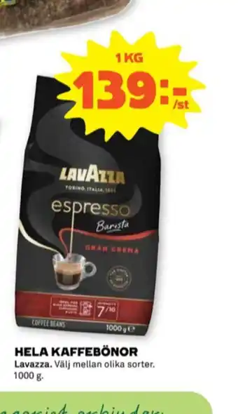 Espresso grand crema kaffebönor