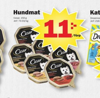 Pekås Cesar hundmat erbjuda