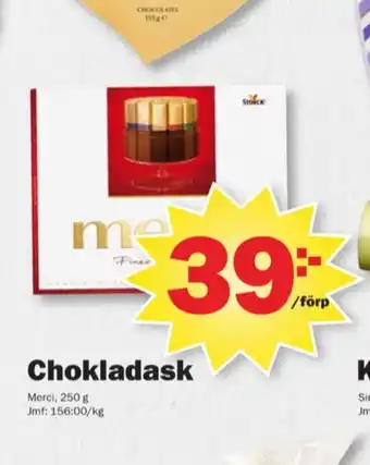 Pekås Merci chokladask erbjuda