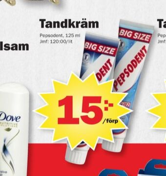 Pekås Pepsodent tandkräm erbjuda