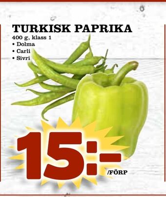 Supergrossen Turkisk paprika erbjuda