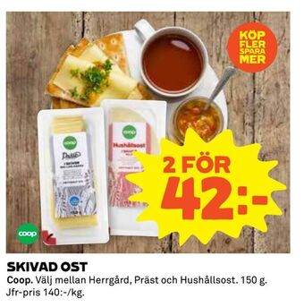 Coop Extra Skivad ost erbjuda