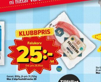 Östenssons Garant falukorv erbjuda