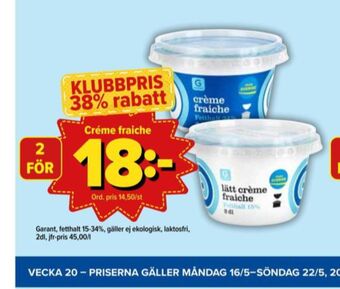 Östenssons Garant crème fraiche erbjuda