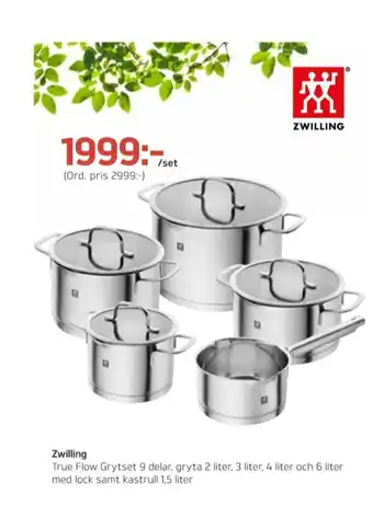 Önska Zwilling grytset erbjuda