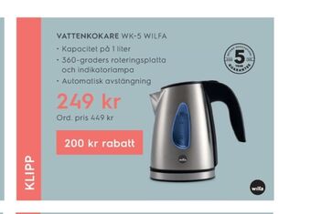 Electrolux Home Wilfa vattenkokare erbjuda
