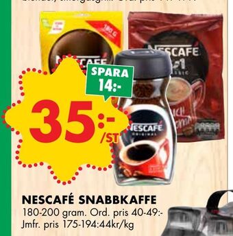 ÖoB Nescafé snabbkaffe erbjuda