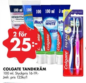 ÖoB Colgate tandkräm erbjuda