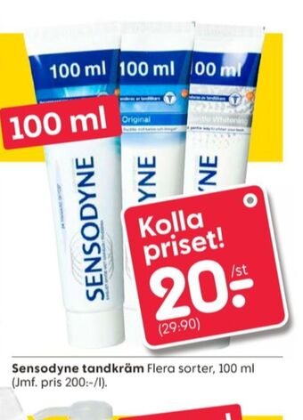 Rusta Sensodyne tandkräm erbjuda