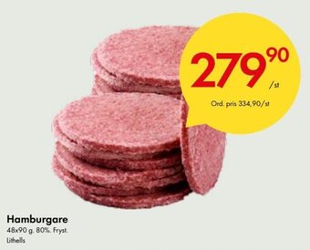 Snabbgross Lithells Hamburgare 48x90 g erbjuda