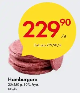 Snabbgross Lithells Hamburgare 25x150 g erbjuda
