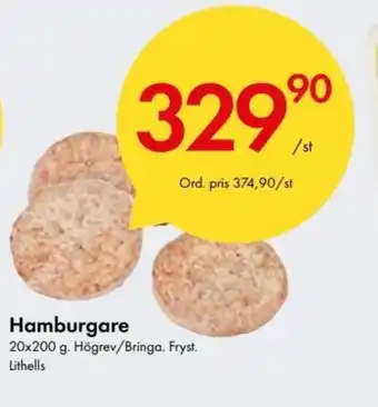 Snabbgross Lithells Hamburgare 20x200 g erbjuda