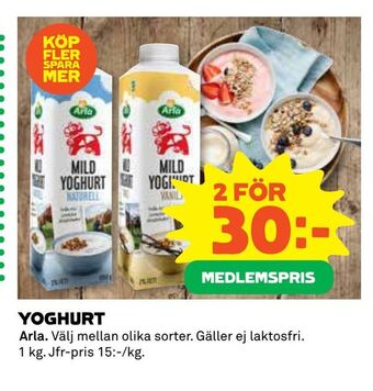 Coop Yoghurt erbjuda