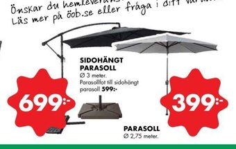 Sidohängt Parasoll