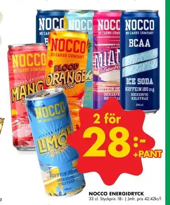 ÖoB Nocco energidryck 2x33cl erbjuda