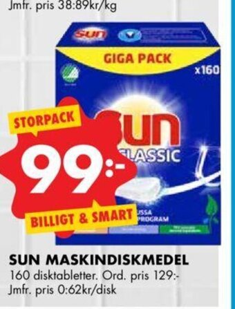 ÖoB Sun maskindiskmedel erbjuda