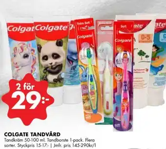 ÖoB Colgate Tandvård 2x50-100ml erbjuda