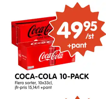 Tempo Coca-Cola 10x33cl erbjuda