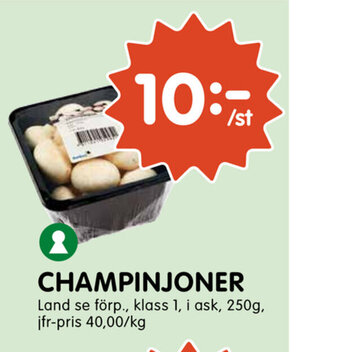 Tempo Champinjoner 250g erbjuda