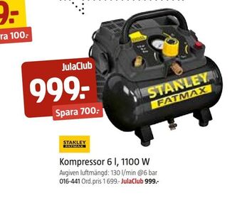 Jula Kompressor 6 l, 1100 W erbjuda