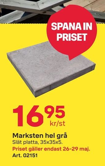 Byggmax Marksten hel grå erbjuda