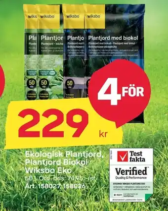 Byggmax Ekologisk Plantjord, Plantjord Biokol Wiksbo Eko erbjuda