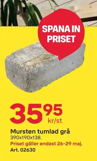 Mursten tumlad grå