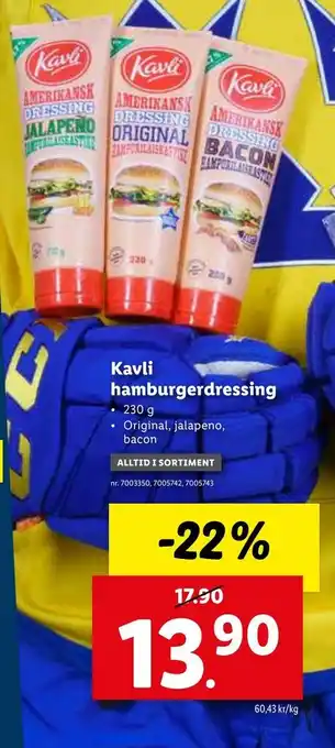 Lidl Kavli hamburgerdressing erbjuda