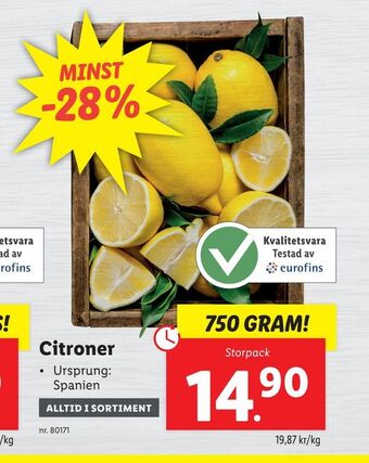 Lidl Citroner erbjuda