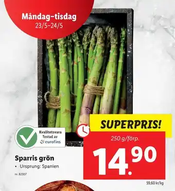 Lidl Sparris grön erbjuda