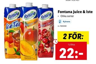 Lidl Fontana juice & iste erbjuda