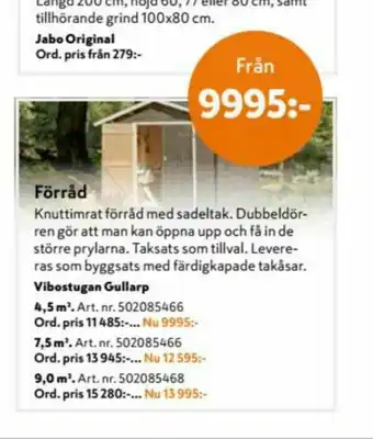 K-rauta Vibo Stugan Förråd erbjuda