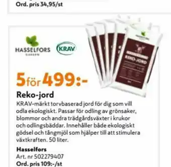 K-rauta Hasselfors Garden Plantjord erbjuda