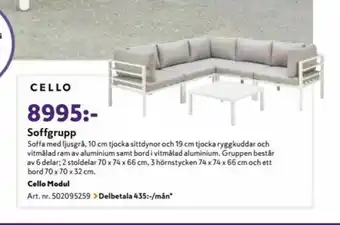 K-rauta Cello Utesoffor erbjuda