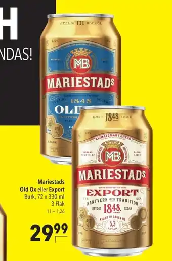 Citti Mariestads Old Ox/Export 72x330ml erbjuda