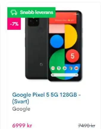 Google Pixel 5 5G 128GB (Svart)