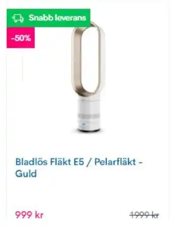 Bladlös Fläkt E5 / Pelarfläkt - Guld