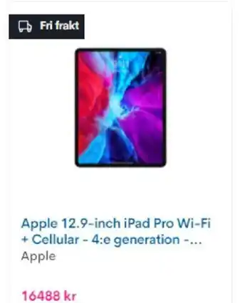 Apple 12.9-inch iPad Pro Wi-Fi + Cellular - 4:e generation