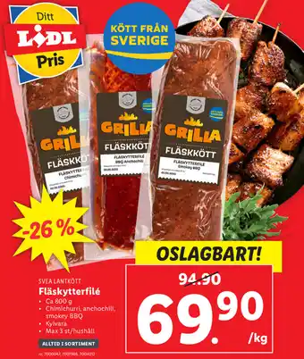 Lidl Fläskytterfile 1kg erbjuda