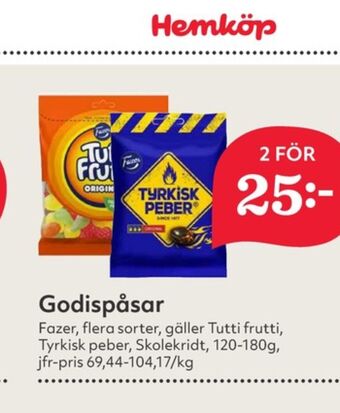 Hemköp Tutti frutti original godispåsar erbjuda