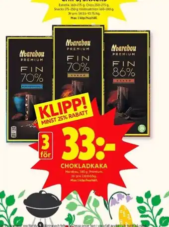 ICA Kvantum Fin 70% chokladkaka erbjuda