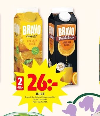 ICA Kvantum Bravo juice erbjuda