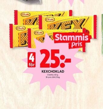 ICA Kvantum Kexchoklad chokladbar erbjuda