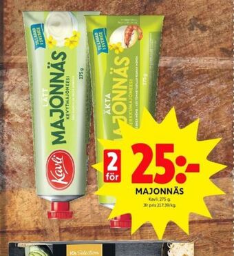 ICA Kvantum Kavli majonnäs erbjuda