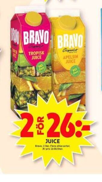 ICA Maxi Bravo juice erbjuda