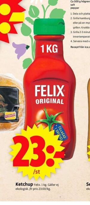 ICA Supermarket Felix ketchup erbjuda