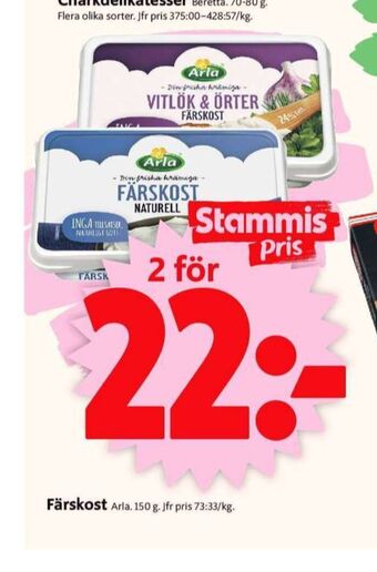 ICA Supermarket Arla färskost erbjuda